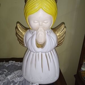 This is a vintage 1999 Grand Venture 18" praying angel Christmas blow mold.